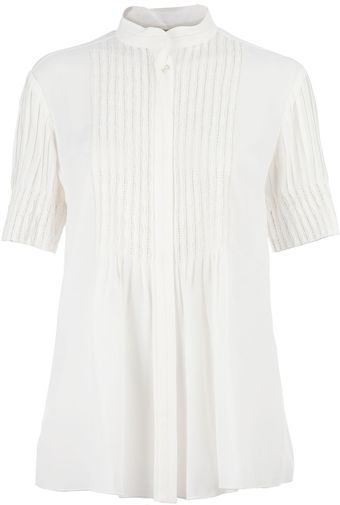 Oscar de la Renta Pleated Blouse - Lyst