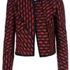 Oscar De La Renta Cropped Jacket in Red - Lyst