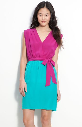 Presley Skye June Colorblock Silk Crêpe De Chine Dress - Lyst