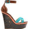 Rupert Sanderson Contrasting Platform Wedges in Blue (turqoise) - Lyst