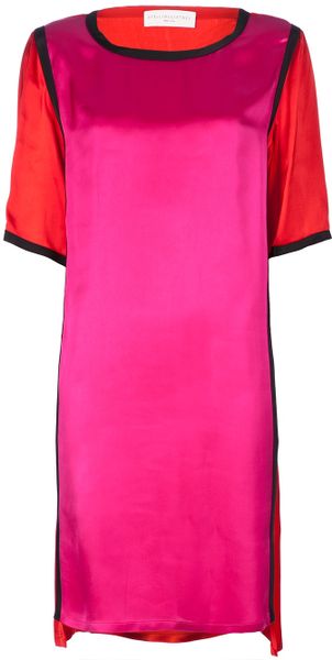 Stella Mccartney Color Block Dress in Pink - Lyst