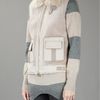 Tory Burch Shearling Gilet in Beige - Lyst