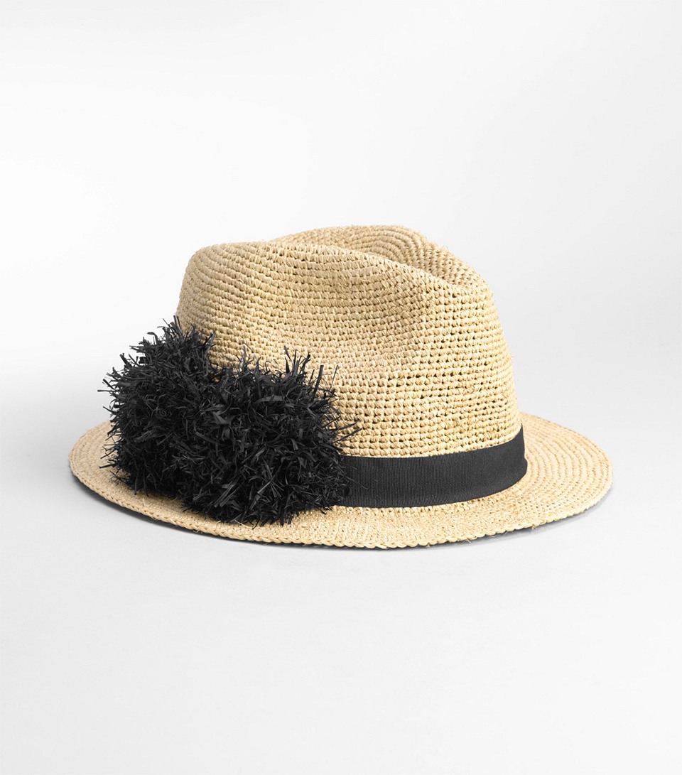 Tory Burch Raffia Pom Pom Hat in Beige (natural) | Lyst
