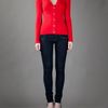 Tory Burch Ribbed Cardigan in Red - Lyst
