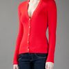 Tory Burch Ribbed Cardigan in Red - Lyst
