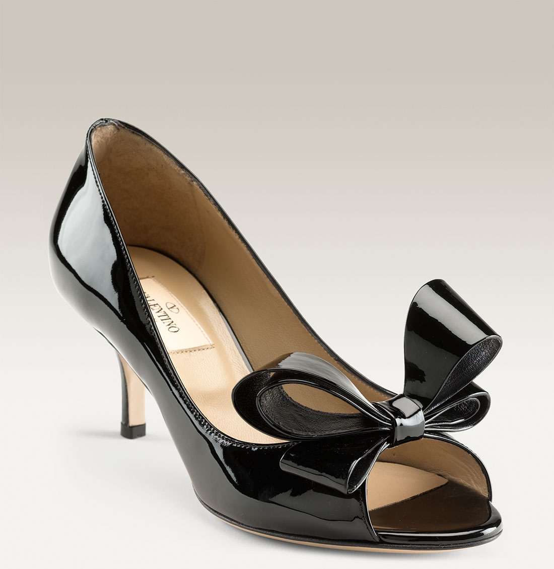 Valentino Couture Bow Pump in Black (black patent) | Lyst
