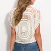 Wallpapher Crochet Medallion Top in White (ivory) - Lyst