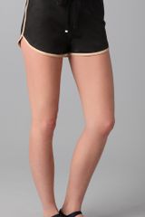 3.1 Phillip Lim Leather Boxing Shorts with Contrast Trim