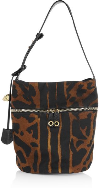 Alexander McQueen Padlock Printed Canvas and Leather Bucket Bag - Lyst