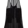 Alexander Wang Silk Crepe Utility Tank in Black - Lyst