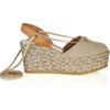 Chloé Leather and Canvas Platform Espadrilles in Gray - Lyst