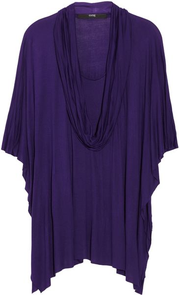 Cut25 Cowl Neck Batwing Jersey Top in Purple - Lyst