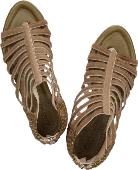 Daniele Michetti Calf Hair Gladiator Sandals in Brown | Lyst