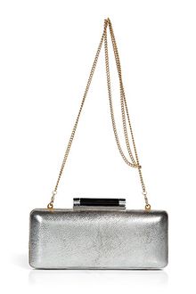 Diane Von Furstenberg Silver Tonda Metallic Clutch - Lyst