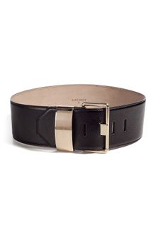 Givenchy  Wide Waist Belt with Gold Buckle - Lyst