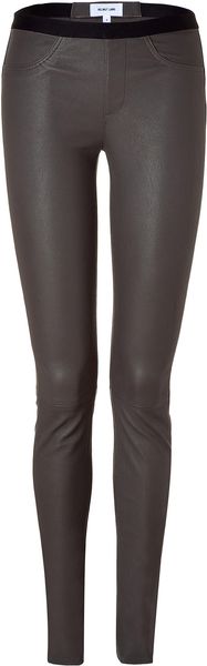 Helmut Lang Slate Skinny Leather Pants - Lyst