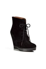 Kors By Michael Kors Black Suede Wedge Ankle Boots
