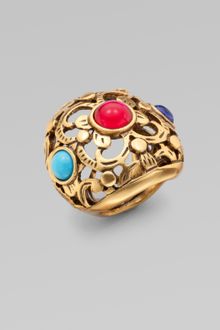 Oscar de la Renta Multi-colored Filigree Ring - Lyst