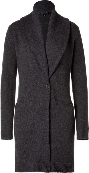  Grey Mélange Shawl Collar Cardigan 