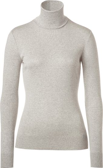  Pearl Grey Mercerized Cotton Turtleneck T-shirt 