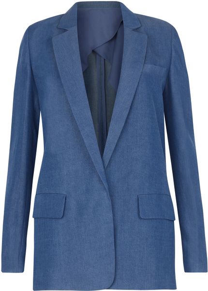 Acne Blake Soft Denim Long Blazer in Blue (denim) - Lyst