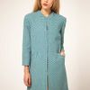 Asos Collection Asos Zig Zag Coat in Blue (greenivory) - Lyst