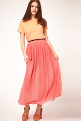 ASOS Collection Asos Belted Maxi Skirt with Pleats