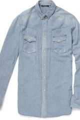 Balmain Washed Slim-fit Chambray Shirt