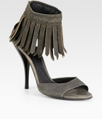 Bottega Veneta Suede Fringe Sandals - Lyst