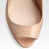 Miu Miu Patent Leather Peep Toe Wedge Pumps in Beige (black) - Lyst