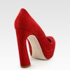 Miu Miu Suede Flareheel Platform Pumps in Red (cherry) - Lyst