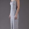 Monrow Long Bustier Dress in Gray (cream) - Lyst
