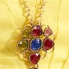 Oscar De La Renta Brooch & Chain Necklace in Multicolor (multi) - Lyst