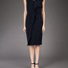 Oscar De La Renta Ruffle Detail Dress in Blue (navy) - Lyst