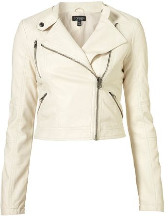Topshop Clean Pu Biker Jacket - Lyst