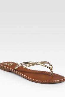 Tory Burch Abitha Metallic Leather Thong Sandals - Lyst