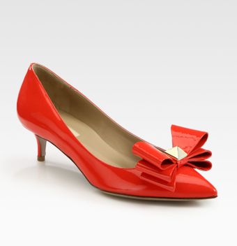 Valentino Versailles Patent Leather Point Toe Bow Pumps - Lyst