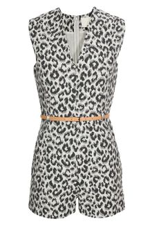 3.1 Phillip Lim Cotton-silk Leopard Printed Playsuit - Lyst
