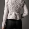 Burberry Quilt Zip Front Jacket in White (stone white) - Lyst