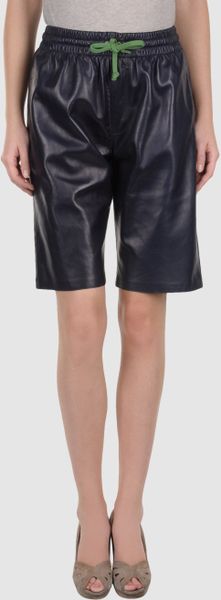 Celine Leather Trousers in Blue - Lyst
