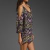 Parker Double Flared Sleeve Dress in Purple (purple zig zag) - Lyst