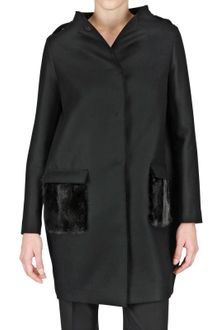 Chicca Lualdi Beequeen Mink On Wool Cloth Coat - Lyst