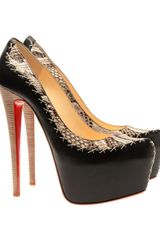 Christian Louboutin Dafreak Python and Leather Platform Pumps