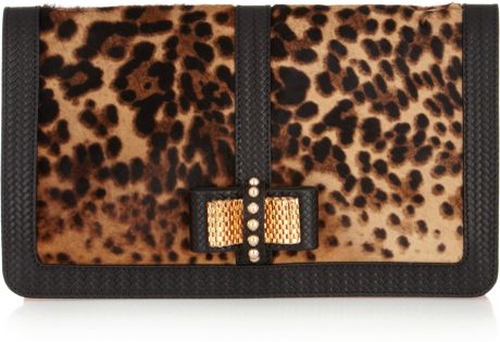 Christian Louboutin Sweet Charity Calf Hair And Leather Clutch in Animal (leopard) - Lyst