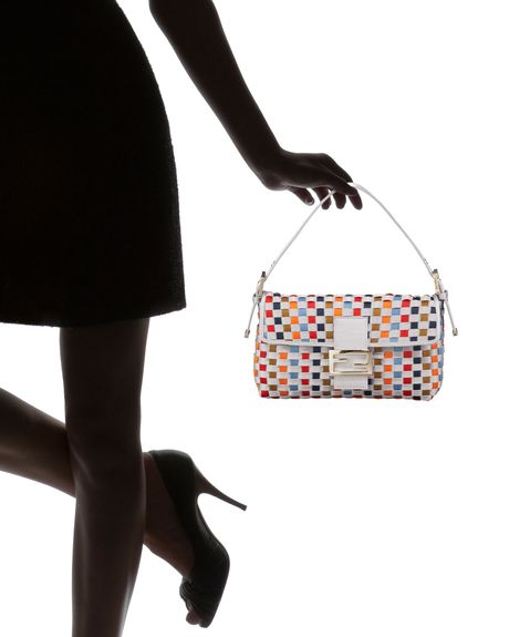 Fendi Woven Satin Baguette in Multicolor (mlti colr gry gld) - Lyst