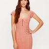 Free People Stretch Eyelet Bodycon in Pink (soft coral) - Lyst