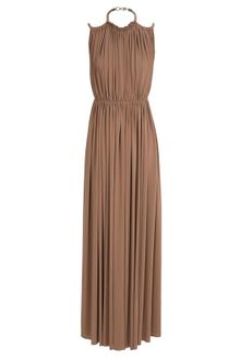 Lanvin Gathered Techno Jersey Dress with Rope Shoulders - Lyst