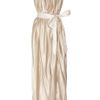 Lanvin Belted Silksatin Gown in Gold (champagne) - Lyst