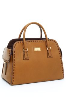 Michael Kors Gia Leather Satchel, Barley - Lyst