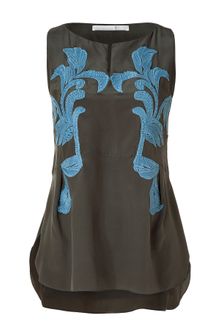 Schumacher  Embroidered Silk Top - Lyst